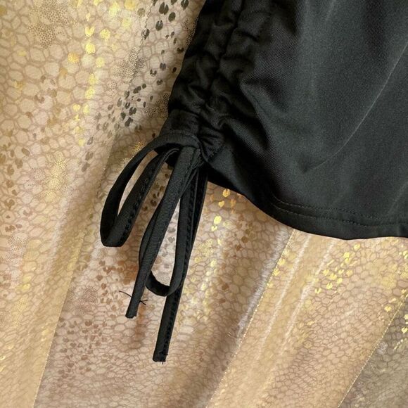 SHEIN Black Stretchy Adjustable Ruched Mini Skirt Large NWT - Picture 5 of 6